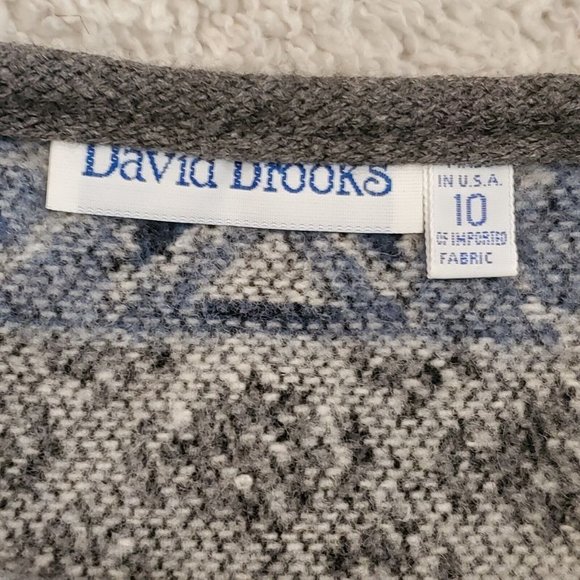 Vintage‎ 80s 90s Gray Blue Fair Isle Mini Wrap Skirt Wool Blend USA Made Sz 6 - Picture 6 of 8